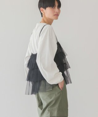 AMERICAN HOLIC ティアードチュールキャミソール Black