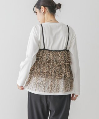 AMERICAN HOLIC ティアードチュールキャミソール Leopard