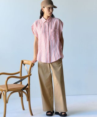 23区 【先行予約】ストレッチライトギャバ ワイドパンツ ベージュ系