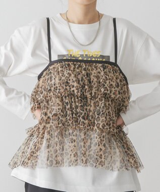 AMERICAN HOLIC ティアードチュールキャミソール Leopard