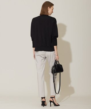 ICB L 【洗える】シルクヴィスコースハイゲージ カーディガン ブラック系