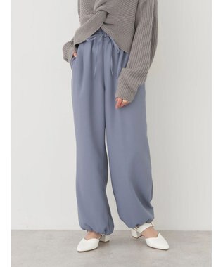 earth music&ecology 裾ドロストパラシュートパンツ Grayish Blue