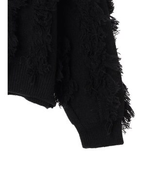 CRAFT STANDARD BOUTIQUE ボリュームフリンジニットプルオーバー Black