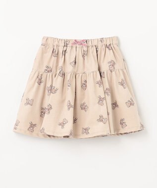 ANY KIDS チェック柄/アニマル柄スカパン ベージュ系クマ