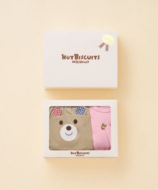 MIKI HOUSE HOT BISCUITS ワンポイント半袖Tシャツ＆顔ドンブルマギフトセット【BOX付き】 ピンク