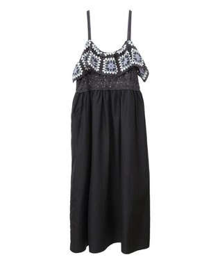 Green Parks ・ＳＵＧＡＲ　ＳＰＯＯＮ　クロシェキリカエワンピース Black