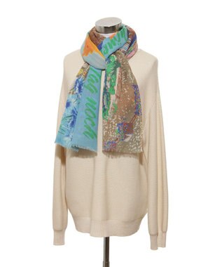 MOONBAT Hanato(ハナト) シルクウールストール ローデンブルクの街／幅60cm サックスブルー