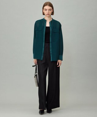 ICB 【洗える】【OUR WACOAL コラボ】カップイン スクエアネック タンクトップ ブラック系