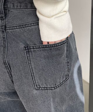 WEGO スプレーペイントストレートデニムパンツ ブラックその他