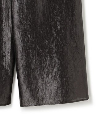 ICB 【洗える】 ブライトカールマイヤー ワイドストレートパンツ チャコールグレー系