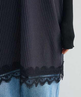 Green Parks ２ＷＡＹレース×ピンストライプキャミソールワンピース Dark Navy