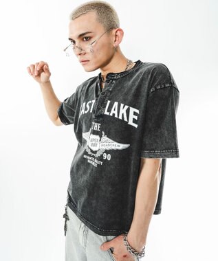 WEGO 【ユニセックス着用ITEM】グラフィックヘンリーネックT（SS）