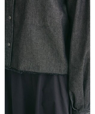 Green Parks ・ＳＵＧＡＲ　ＳＰＯＯＮ　クロップドデニムシャツ Black