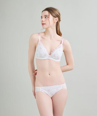 une nana cool 小さく見せるブラ　ミニマイザーブラ　レース ホワイト×ピンク