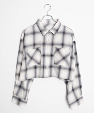 WEGO オンブレチェックショートシャツ ホワイトチェック1