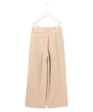 ICB 【接触冷感・UVカット・洗える】 T/Rドライリネン ワイドストレートパンツ ベージュ系
