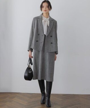 組曲 L 【WEB限定】シャイニーオーガンボウタイ付き ブラウス アイボリー系