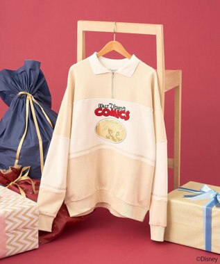 earth music&ecology Ｄｉｓｎｅｙ／レトロコミックハーフｚｉｐスウェット Cream