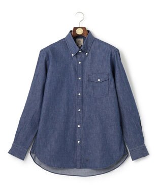 J.PRESS MEN デニムルックツイルシャツ/B.D サックスブルー系