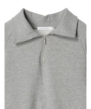 AMERICAN HOLIC ハーフＺＩＰ配色切り替え裏毛チュニック Light Gray Mixture