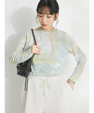 CRAFT STANDARD BOUTIQUE プリント柄スタンドネックプルオーバー Green