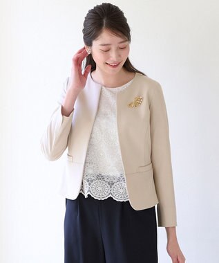 ANY SIS 【洗える】ドビーライト ジャケット ベージュ