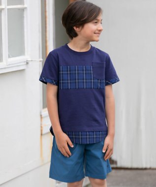 J.PRESS KIDS 【140-170cm】マドラスＴシャツ ネイビー系