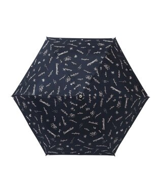 MOONBAT 【一級遮光/晴雨兼用】LANVIN en Bleu (ランバン オン ブルー) 折りたたみ日傘 ラインドローイング 遮光 遮熱 UV ディープブルー