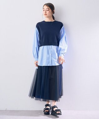 YECCA VECCA 【2点SET】マルチwayチュールスカート Navy