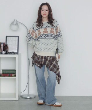 WEGO ノルディックベアニットプルーバー ホワイト