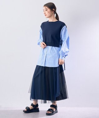 YECCA VECCA 【2点SET】マルチwayチュールスカート Navy