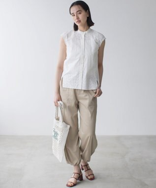 組曲 L エンブロイダリーレースノースリーブ ブラウス アイボリー系