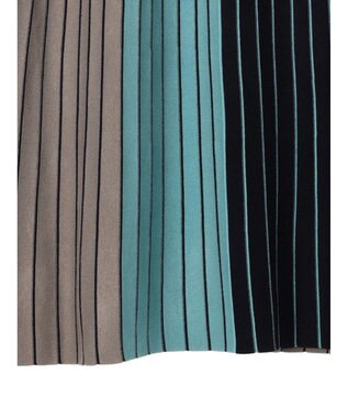 CRAFT STANDARD BOUTIQUE マルチストライプバイカラーニットスカート Navy