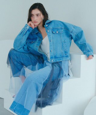 YECCA VECCA 【2点SET】マルチwayチュールスカート Sax