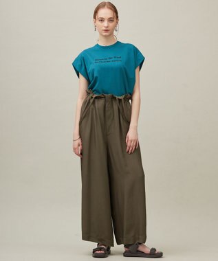 23区 【SACRA】アセテートブライトツイル サロペット カーキ系