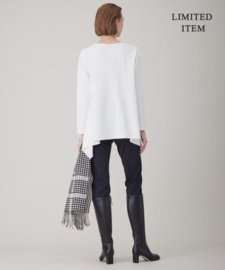 ICB L 【WEB限定・洗える】ヴィスコースストレッチポンチ イレギュラーヘムプルオーバー オフホワイト系