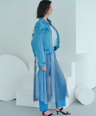 YECCA VECCA 【2点SET】マルチwayチュールスカート Sax