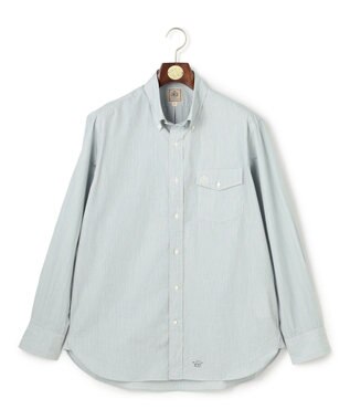 J.PRESS MEN ヘアラインストライプ シャツ / B.D. グリーン系1