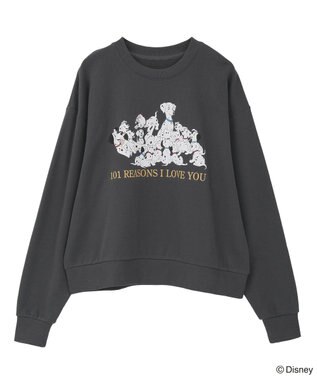 Green Parks １０１匹わんちゃん／プリント裏毛スウェット Charcoal Gray