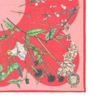 MOONBAT SWASH LONDON フラワープリント コットン スカーフ ローズピンク