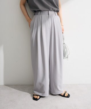 Green Parks セミワイドスラックスパンツ Light Gray