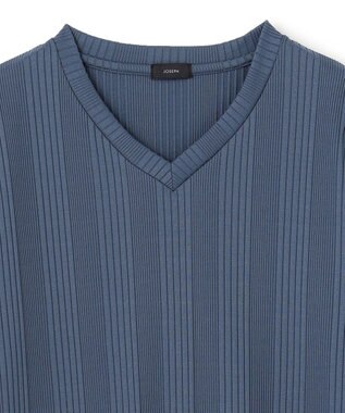 JOSEPH HOMME テックリブジャージー　Vネック半袖カットソー ダルブルー系