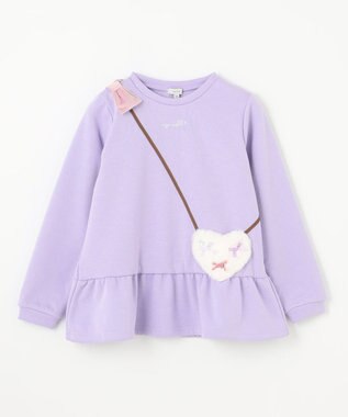 ANY KIDS 裏シャギーポシェットトレーナー ラベンダー×ハート