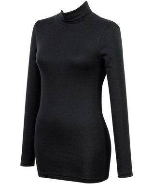 Wing あったかインナー オーガニックコットン100%(肌側) やさしい肌ざわり ムレにくい 【綿の贅沢 オーガニック】 9分袖 長袖 タートルネック 秋 冬 EL4032 ウイング／ワコール ブラック