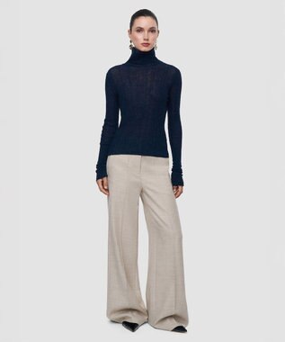 JOSEPH シアーウールリブ ハイネックニット Indigo