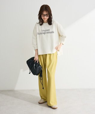 Green Parks 七分袖ロゴ裏毛プルオーバー Off White