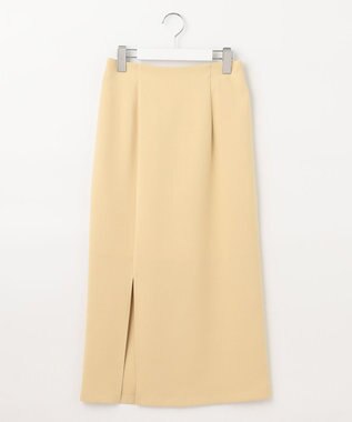 Feroux ソフトツイルナロースリット スカート イエロー系