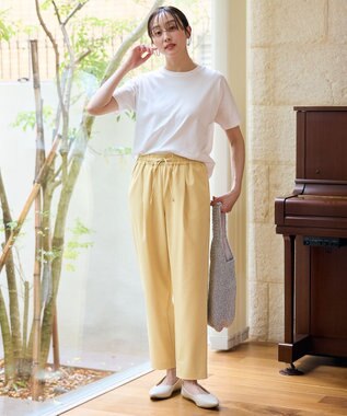 ANY 【ウエストゴム】イージーケアライトストレッチテーパードパンツ オレンジ