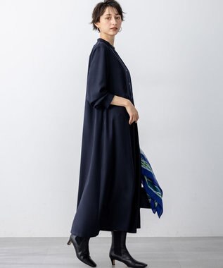 23区 L 【洗える】TWビエラ ブザム ワンピース ネイビー系