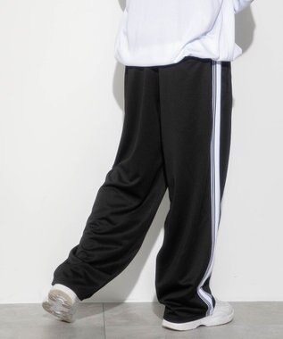 WEGO 別注FILAライントラックパンツ ブラック